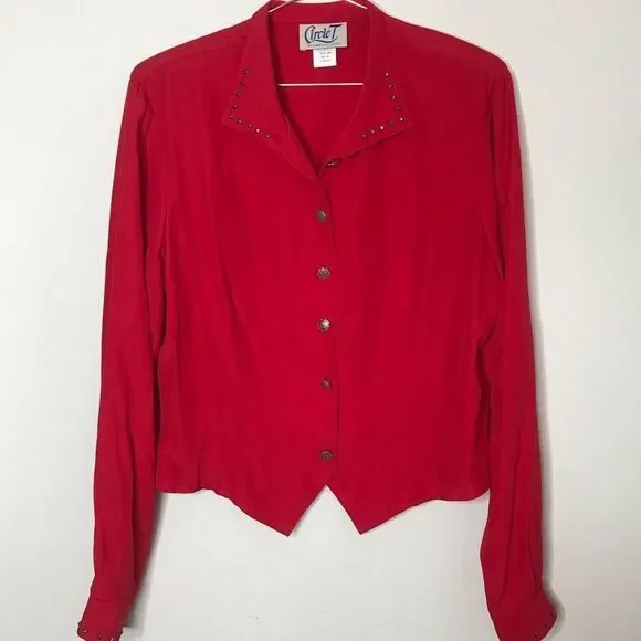 NWT vintage red western blouse - Picture 1 of 6